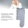 Fewb Gua Sha Scraping Massage Comb, Terahertz Stone Gua Sha Scraping Lymphatic Drainage Natural Energy Massager, Portable V Face Hair Beauty Comb for Hair Caring Anti Aging Wrinkles view 3