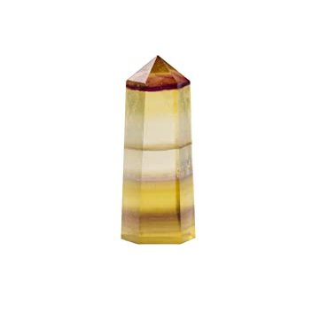 1.9" - 1.96" Yellow Flourite Natural Crystal Points - Crystal Tower - Crystal Obelisk - Healing Wand - Healing Crystals - Crystal Points Wands - Yellow Flourite - American Seller