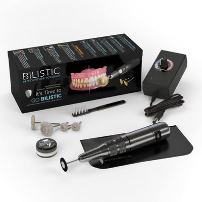 Bilistic Pro Series Denture Cleaner | Professional Denture Polisher for At-Home Use | Corded Variable Speed Cleaning Tool with Interchangeable Heads | Brighter Image Lab