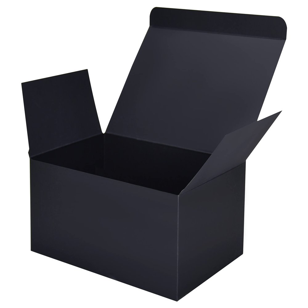 HUAPRINT Black Gift Boxes with Lids 9.5x6.5x4 inch,24 Pcs Paper Gift Wrap Box Bulk for Presents,Birthday,Bridesmaid Proposal,Groomsmen Engagements,Christmas,Wedding Party Favor,Cupcake,Crafting,Holidays