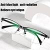 LKP Photochromic Reading Glasses Progressive Multifocus Transition Glasses Men Sunglasses Blue Light Blocking Half Frame (Color : Silver Grey, Size : 2.00) view 4