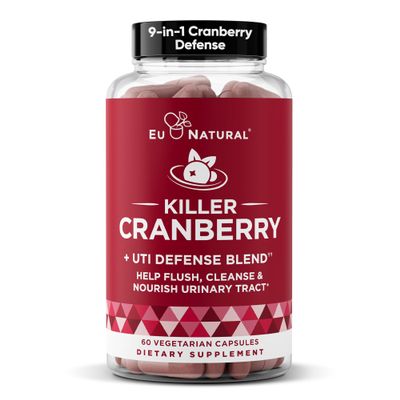 9-In-1 Killer Cranberry Pills for Women  UTI Defense Blend with Clinically Studied Ingredients  9 Extract Urinary Tract Supplement  Pine Bark, Propolis, Vitamin D & More  60 Fast-Acting Capsules