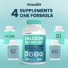 4-in-1 Calcium Supplements for Women and Men - Calcium with Vitamin D3 K2 5000 IU Supplement, 601mg per Serving for Heart, Bones & Body Defenses - Gluten-Free, Vegan-Friendly (240 ct) view 2