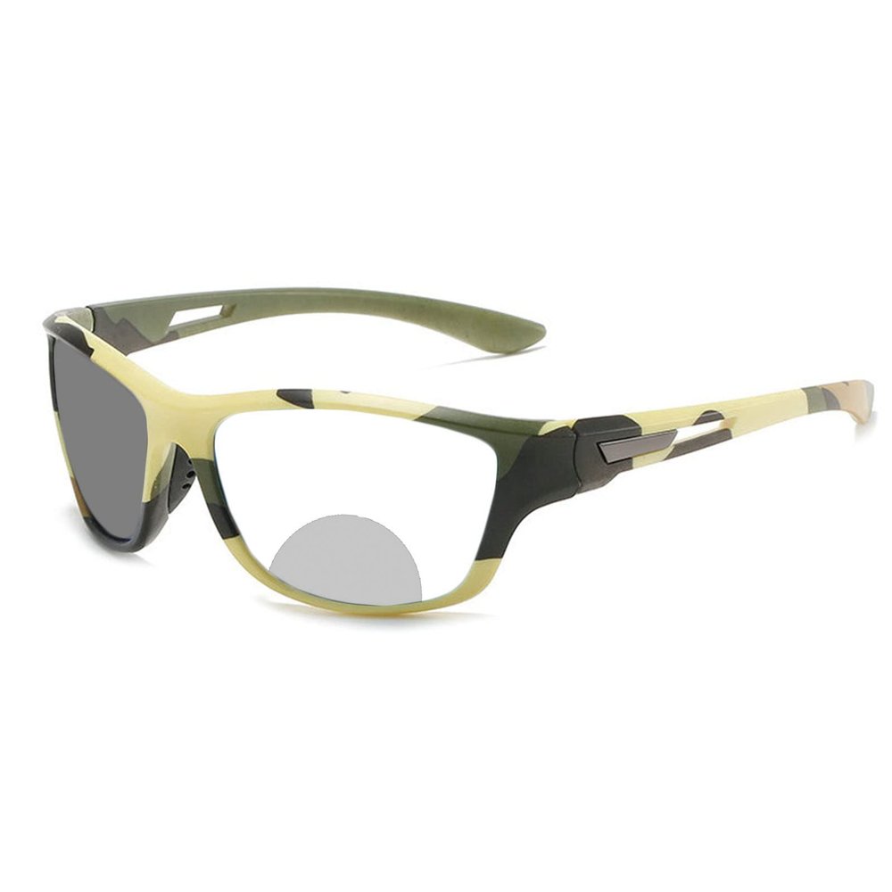 Wrap Around Driving Transition Photochromic Bifocal Reading Glasses Mens and Womens Sports Presbyopia Sunglasses Reader (green colorful, 2.75, multiplier_x)