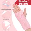 2 Pieces Carpal Tunnel Wrist Brace for Night Wrist Sleep Supports Splints Stabilizer and Hand Brace Cushioned to Help with Carpal Tunnel Pain Relief Universal Adjustable Fit(Breathable Style,Pink) view 3