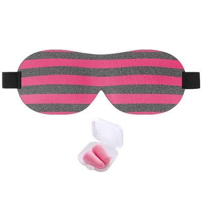 Kids Men Women Stripe Blindfold Eye Cover Eyeshade Plan Travel Nap Night Sleeping Contoured Blinder Super Soft Sleep Mask Sleep Eye Mask with Earplugs