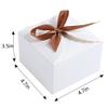 15pcs Small Gift Boxes Recycled Paper Favor Boxes with Ribbons,4.7x4.7x3.5 Inches Decorative Gift Boxes with Lids for Birthday,Wedding,Party,Chocolate(L,Brown) view 4