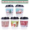 Smarimple Christmas Coffee Cup Sleeves 60 Count Hot Chocolate Cocoa Paper Cup Sleeves, Double-Layer Protective Heat Cold Drinks Insulated for Tea Cold Beverage view 2