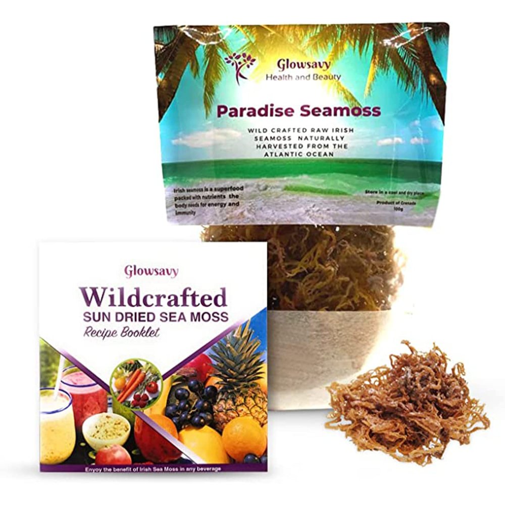 Organic Sea Moss - Wild Crafted from Caribbean Waters - 100% Organic, Raw, Non GMO, Vegan Irish Sea Moss - Clean & Sundried - Improve Skin Health, Increase Energy & Boost Immunity