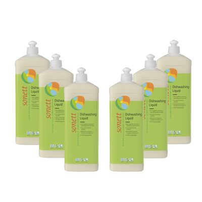 Sonett Organic Dishwashing Liquid Organic 100% Biodegradable Lemon, 34 Fl.Oz (Pack of 6) Certified Organically GrownCer