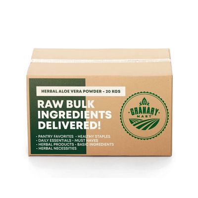 Granary Mart Indian Aloe Vera Powder Ideal for Hydrated Skin & Nourished Scalp  at Home Skin & Hair Nourishment - 100% Natural - Affordable Bulk Rate  44 lbs. Bulk Bag