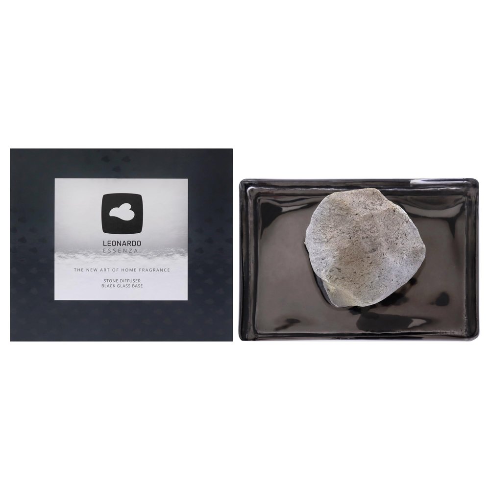 Leonardo Essenza Stone Diffuser Set - Black by Leonardo for Unisex - 2 Pc Set Glass Base,Diffuser Stone