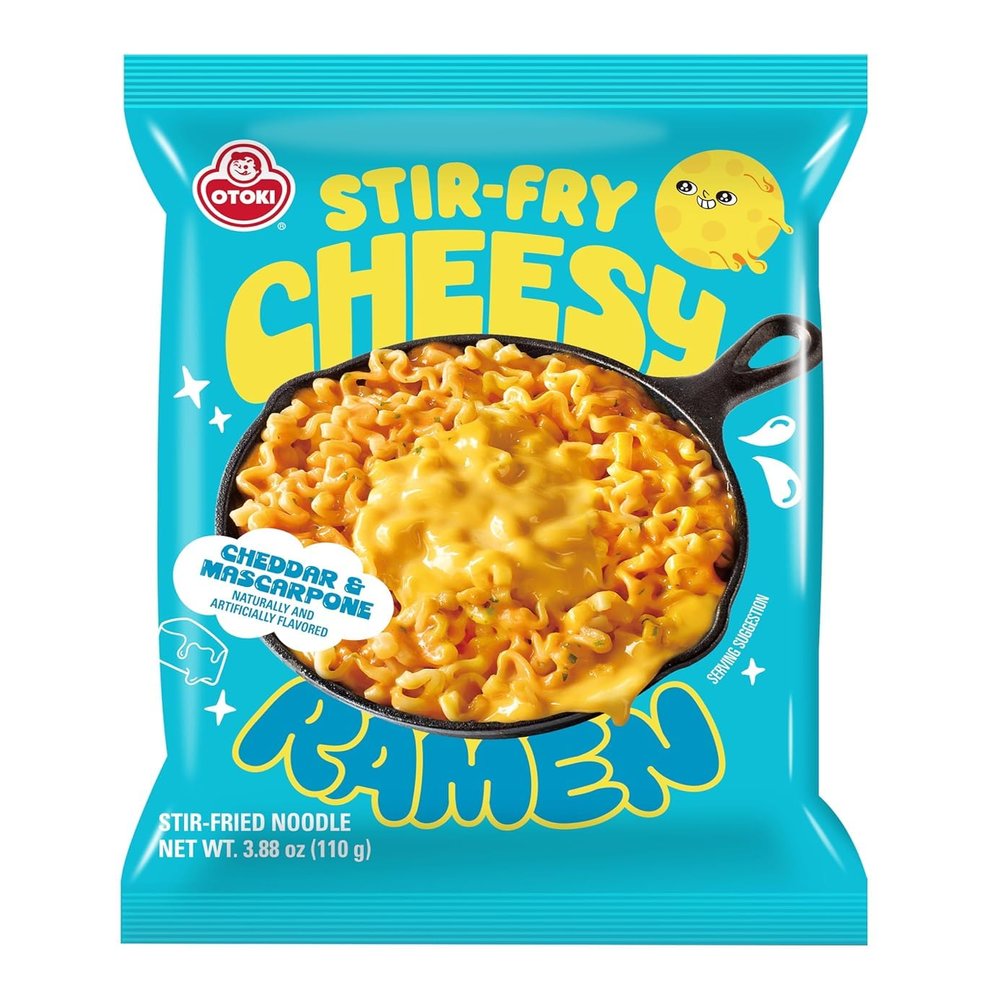 Cheesy Ramen  Mac & Cheese Meets Ramen | Cheddar & Mascarpone | Stir-Fry Style | 3.88 oz Pack of 4