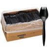 1,000 Plastic Disposable Sporks Bulk Black Medium Weight Disposable Silverware Plastic Cutlery Spork view 1