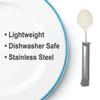 Rehabilitation Advantage Bendable Coated Teaspoon with Lightweight Plastic Handle, Gray view 4