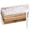1,000 Plastic Disposable Sporks Bulk White Medium Weight Disposable Silverware Plastic Cutlery Spork view 1