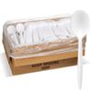 1,000 Plastic Disposable Soup Spoons Bulk White Medium Weight Disposable Silverware Plastic Cutlery Spoons view 1