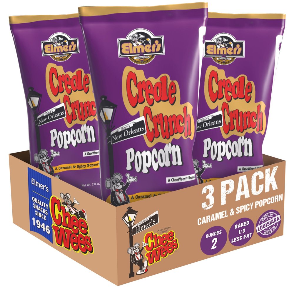 Elmer's New Orleans Creole Crunch Popcorn Mix, Authentic NOLA Caramel & Spicy Flavor, Irresistible Crunchy Snack Delight (3)