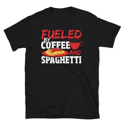Miss Saliha Fueled By Coffee and Spaghetti - Italian Pasta T-Shirt