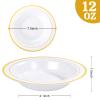 bUCLA 60 Pack Plastic Bowls with Gold Rim - 12 oz Plastic Soup Bowls Disposable for Wedding, Party, Gathering & Thanksgiving view 2