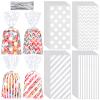 Aodaer 100 Pieces 10.6 x 5.1 In White Cellophane Bags Plastic Candy Gift Bag Cellophane Treat Bags with Twist Ties Stripes Polka Dot Printed Pattern Goodie Bag for Birthday Weddings Party Favors view 1