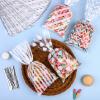 Aodaer 100 Pieces 10.6 x 5.1 In White Cellophane Bags Plastic Candy Gift Bag Cellophane Treat Bags with Twist Ties Stripes Polka Dot Printed Pattern Goodie Bag for Birthday Weddings Party Favors view 4