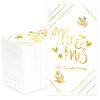 DYLIVeS Mr and Mrs Dinner Napkins, 100 Pcs Wedding Napkins Gold Cocktail Paper Guest Towel Beverage Cake Napkins Disposable Hand Towels for Bridal Shower Anniversary Engagement Decorations, 3 Ply view 1