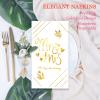 DYLIVeS Mr and Mrs Dinner Napkins, 100 Pcs Wedding Napkins Gold Cocktail Paper Guest Towel Beverage Cake Napkins Disposable Hand Towels for Bridal Shower Anniversary Engagement Decorations, 3 Ply view 3