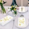 DYLIVeS Mr and Mrs Dinner Napkins, 100 Pcs Wedding Napkins Gold Cocktail Paper Guest Towel Beverage Cake Napkins Disposable Hand Towels for Bridal Shower Anniversary Engagement Decorations, 3 Ply view 4