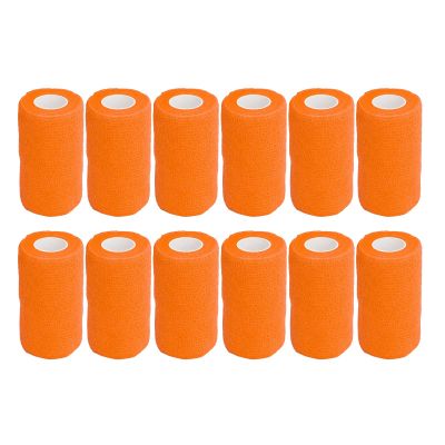 12pcs Self Adherent Cohesive emergency Medical Bandage,Nonwoven Self Adhesive Bandage,Elastic Wrap Bandage Tape for Cows Dogs Horses (Orange), Nonwoven Self Adhesive Bandage,12pcs Self AdherentSe