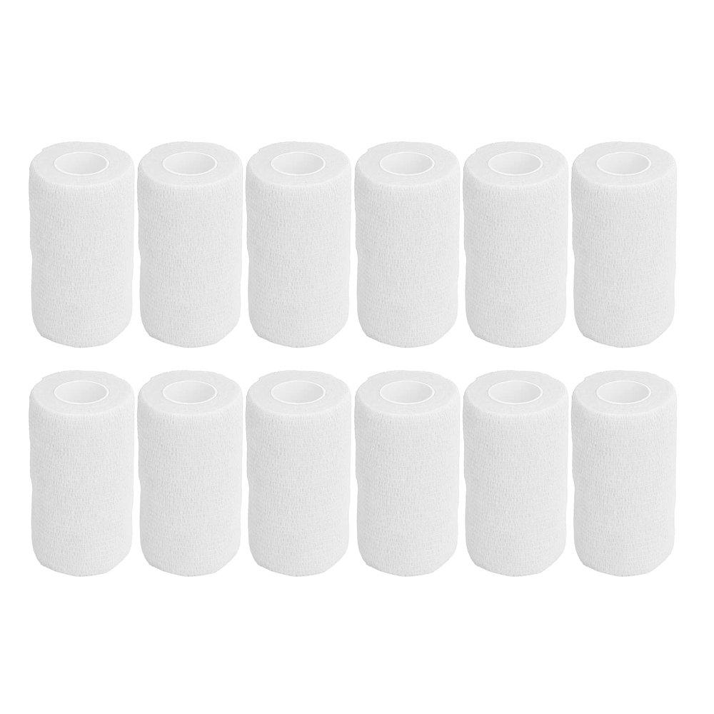 12pcs Self Adherent Cohesive emergency Medical Bandage,Nonwoven Self Adhesive Bandage,Elastic Wrap Bandage Tape for Cows Dogs Horses (White), Nonwoven Self Adhesive Bandage,12pcs Self AdherentSel