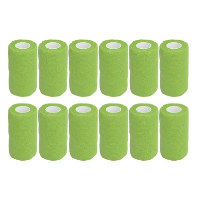12pcs Self Adherent Cohesive emergency Medical Bandage,Nonwoven Self Adhesive Bandage,Elastic Wrap Bandage Tape for Cows Dogs Horses (Green), Nonwoven Self Adhesive Bandage,12pcs Self AdherentSel