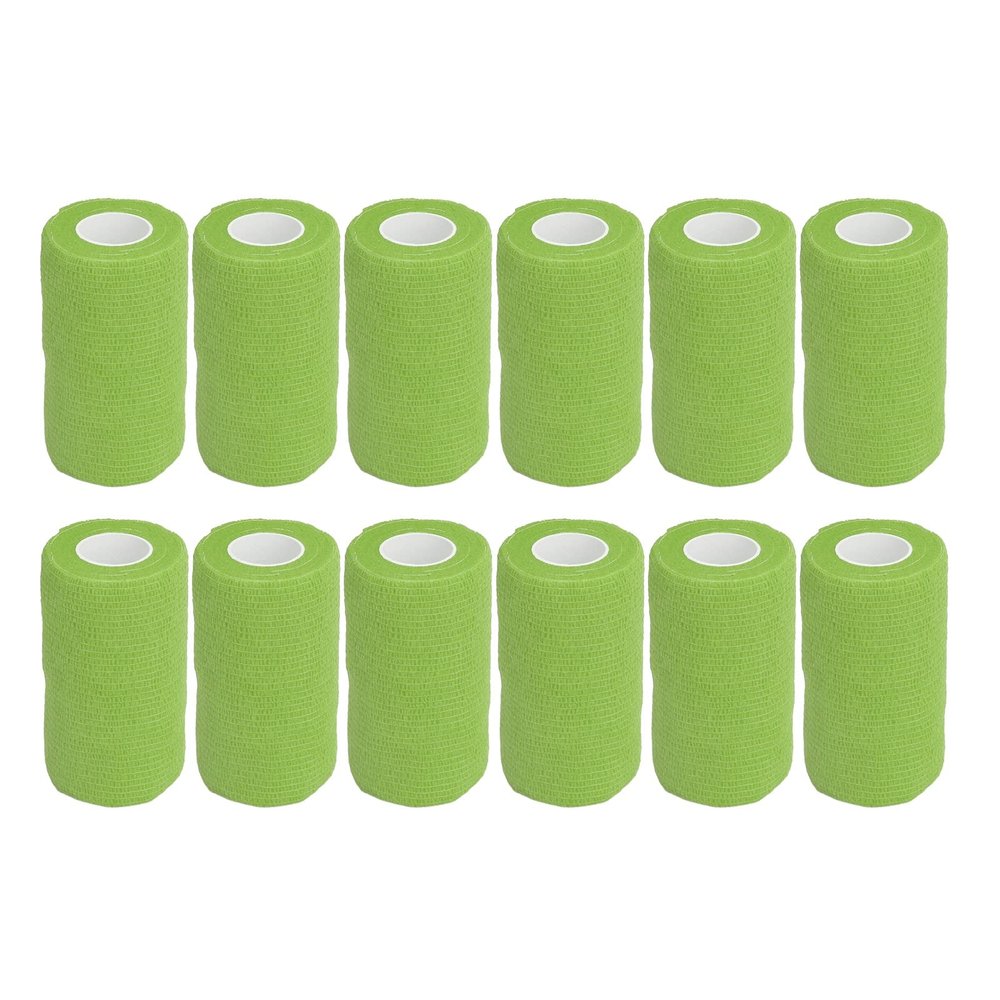 12pcs Self Adherent Cohesive emergency Medical Bandage,Nonwoven Self Adhesive Bandage,Elastic Wrap Bandage Tape for Cows Dogs Horses (Green), Nonwoven Self Adhesive Bandage,12pcs Self AdherentSel