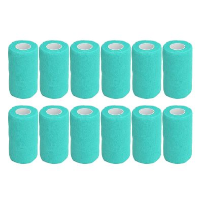 12pcs Self Adherent Cohesive emergency Medical Bandage,Nonwoven Self Adhesive Bandage,Elastic Wrap Bandage Tape for Cows Dogs Horses (verdant), Nonwoven Self Adhesive Bandage,12pcs Self AdherentS