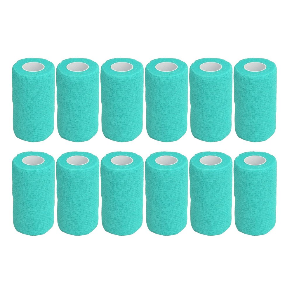 12pcs Self Adherent Cohesive emergency Medical Bandage,Nonwoven Self Adhesive Bandage,Elastic Wrap Bandage Tape for Cows Dogs Horses (verdant), Nonwoven Self Adhesive Bandage,12pcs Self AdherentS