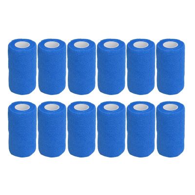 12pcs Self Adherent Cohesive emergency Medical Bandage,Nonwoven Self Adhesive Bandage,Elastic Wrap Bandage Tape for Cows Dogs Horses (Blue), Nonwoven Self Adhesive Bandage,12pcs Self AdherentSelf