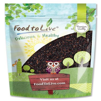 Food to Live Black Quinoa, 12 Ounces  Whole Grain, Raw, Vegan, Kosher, Sirtfood, Bulk. Easy to Cook. Perfect for Salads, Soups, Stews. Great Alternative to Rice