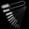 10 Pcs Flexible Drain Brush Straw Cleaner Brush Set,Pipe Cleaners Brush,61Inch Stainless Steel Double-Ended Hose Brush 8.2Inch Nylon Long CPAP Tube Cleaning Brush for Home Kitchen Sink Plumbing(White) view 1