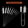 10 Pcs Flexible Drain Brush Straw Cleaner Brush Set,Pipe Cleaners Brush,61Inch Stainless Steel Double-Ended Hose Brush 8.2Inch Nylon Long CPAP Tube Cleaning Brush for Home Kitchen Sink Plumbing(White) view 4