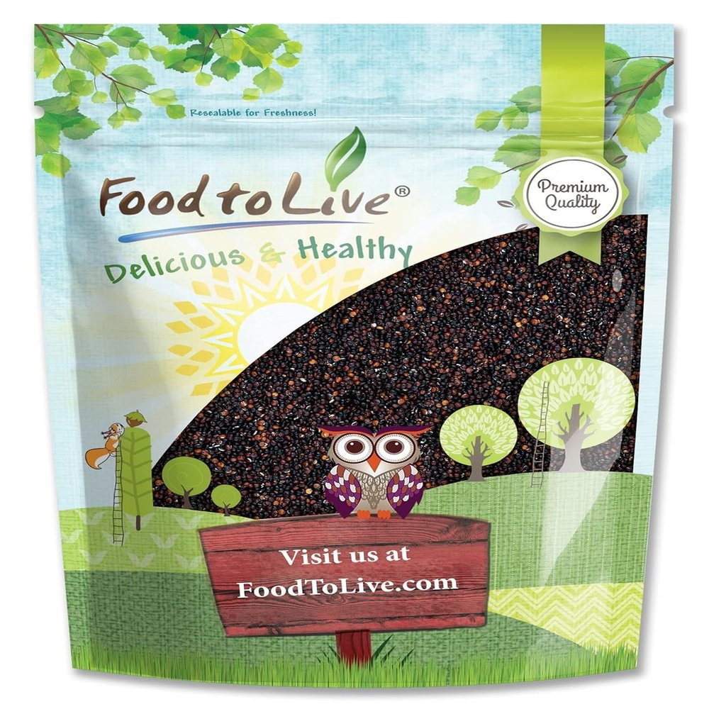 Food to Live Black Quinoa, 1.5 Pounds  Whole Grain, Raw, Vegan, Kosher, Sirtfood, Bulk. Easy to Cook. Perfect for Salads, Soups, Stews. Great Alternative to Rice