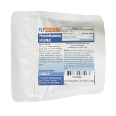 FitPowders Phenylethylamine Supplement (25 Grams) Phenethylamine HCL Form