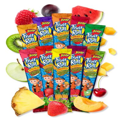 JOVY FRUIT ROLL Variety Pack 10 Flavors - Healthy Snack Made with Natural Fruit, Fat Free, Gluten Free, Enriched with Vitamin C |10 Count, 0.75 oz each
