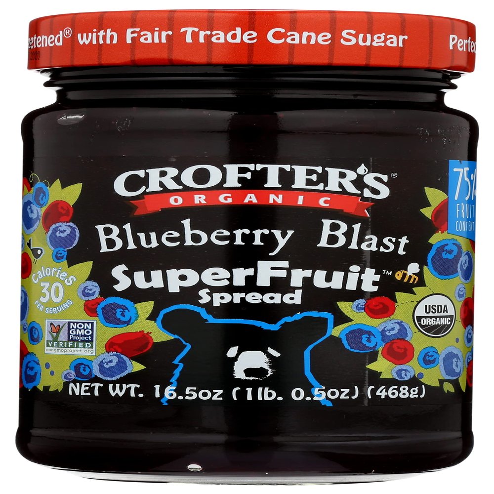 Crofter's Fruit Spread Blueberry Blast Organic 16.5 oz (Pack of 6)