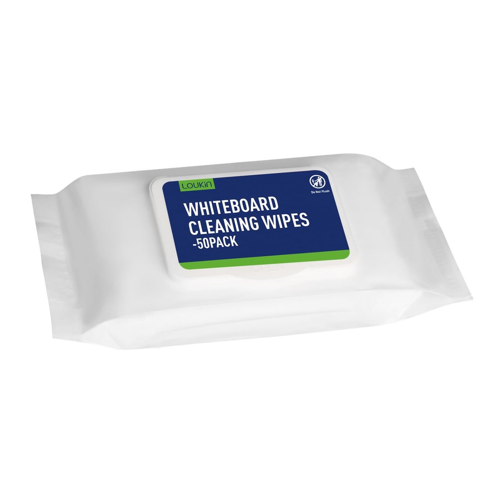 LOUKIN Dry Erase Wipes, Whiteboard Cleaning Wipes, Non-Toxic Cleaning Wipes for Whiteboard, 50 Wipes Per Pack