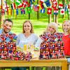 Pajean 100 Pcs International Flag Candy Party Bags World Country Flags Treat Bags Patriotic Cellophane Travel Goodie for Soccer Sports Beer Festival Events Celebration School Party Decorations view 4