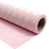 LDGOOAEL Mini Short Small Wrapping Paper Roll - Reversible Design (17" X 32.8 Feet) - Baby Pink Polka dots/Baby Pink for holiday, Christmas, Birthday, Wedding, Baby Shower view 1