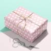 LDGOOAEL Mini Short Small Wrapping Paper Roll - Reversible Design (17" X 32.8 Feet) - Baby Pink Polka dots/Baby Pink for holiday, Christmas, Birthday, Wedding, Baby Shower view 4