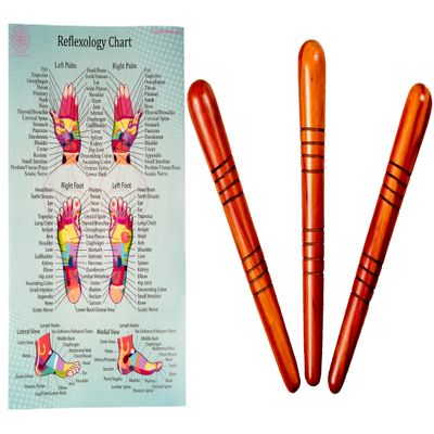 CCcollections Wood Therapy Massage Tools, Reflexology Wooden Stick Tool, Traditional Equipment for Relieving Muscle Pain Body Lymphatic Drainage Massager - (D 1SET)