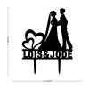 Brides Wedding Cake Topper Custom Name Wedding Date Silhouette Two Brides Cake Toppers Romantic 2 Women Wedding Cake Decorations Lesbian Wedding Engagement Gifts Acrylic Black view 4