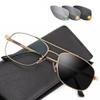 LKP Reading Glasses +1.50 +1.75 +2.00 +2.25 Outdoor Sunglasses Men Photochromic Progressive Bifocal Large Frame Eyewear Lens(Goldem,2.25) view 1